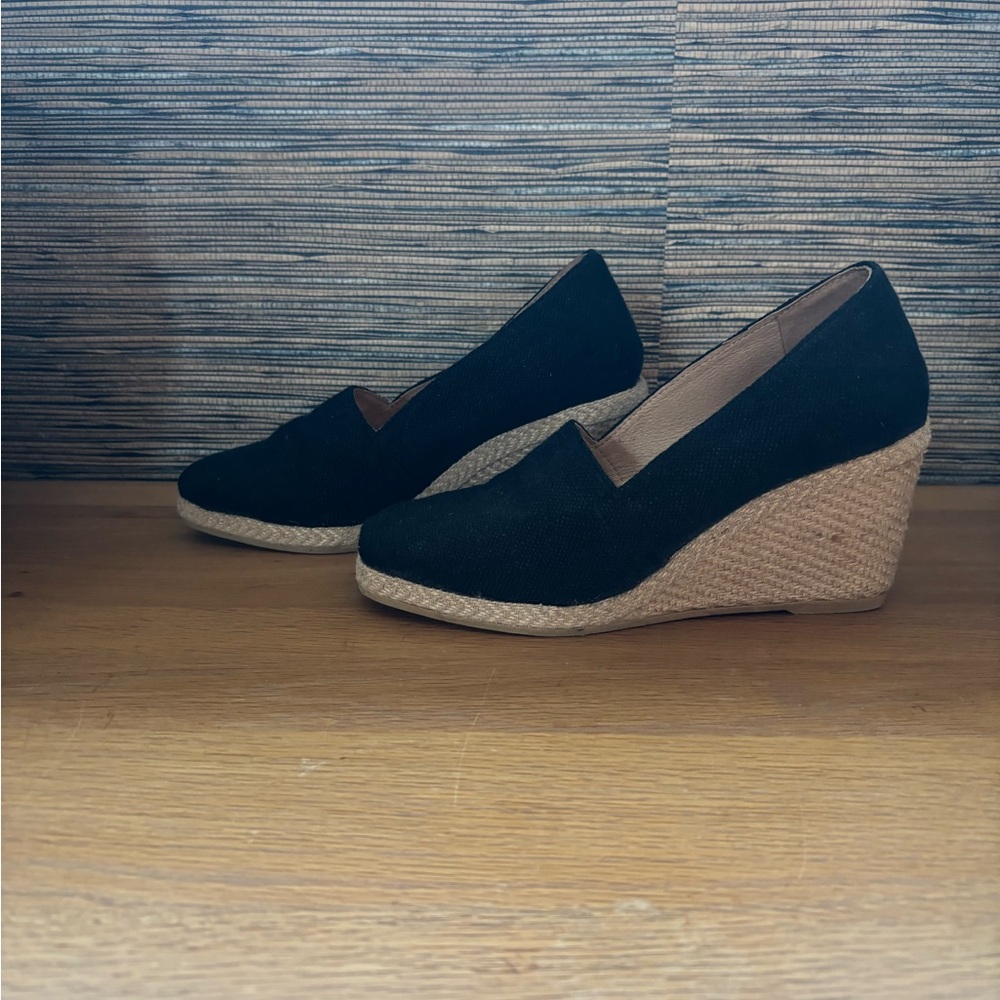 Patricia Green Black Wedge Espadrilles